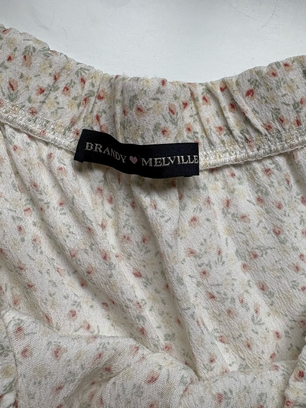 Brandy Melville Cream Floral Maxi Skirt
